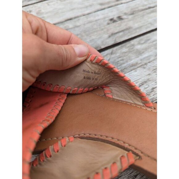 Jack Rogers Sloane X Band Leather Slide Sandals‎ women's size 8.5 coral slip on - Picture 7 of 9